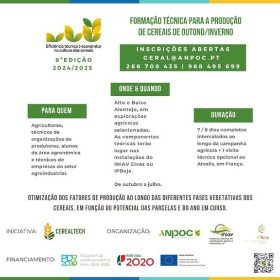 8ª edição da Formação Técnica de Cereais de Outono Inverno